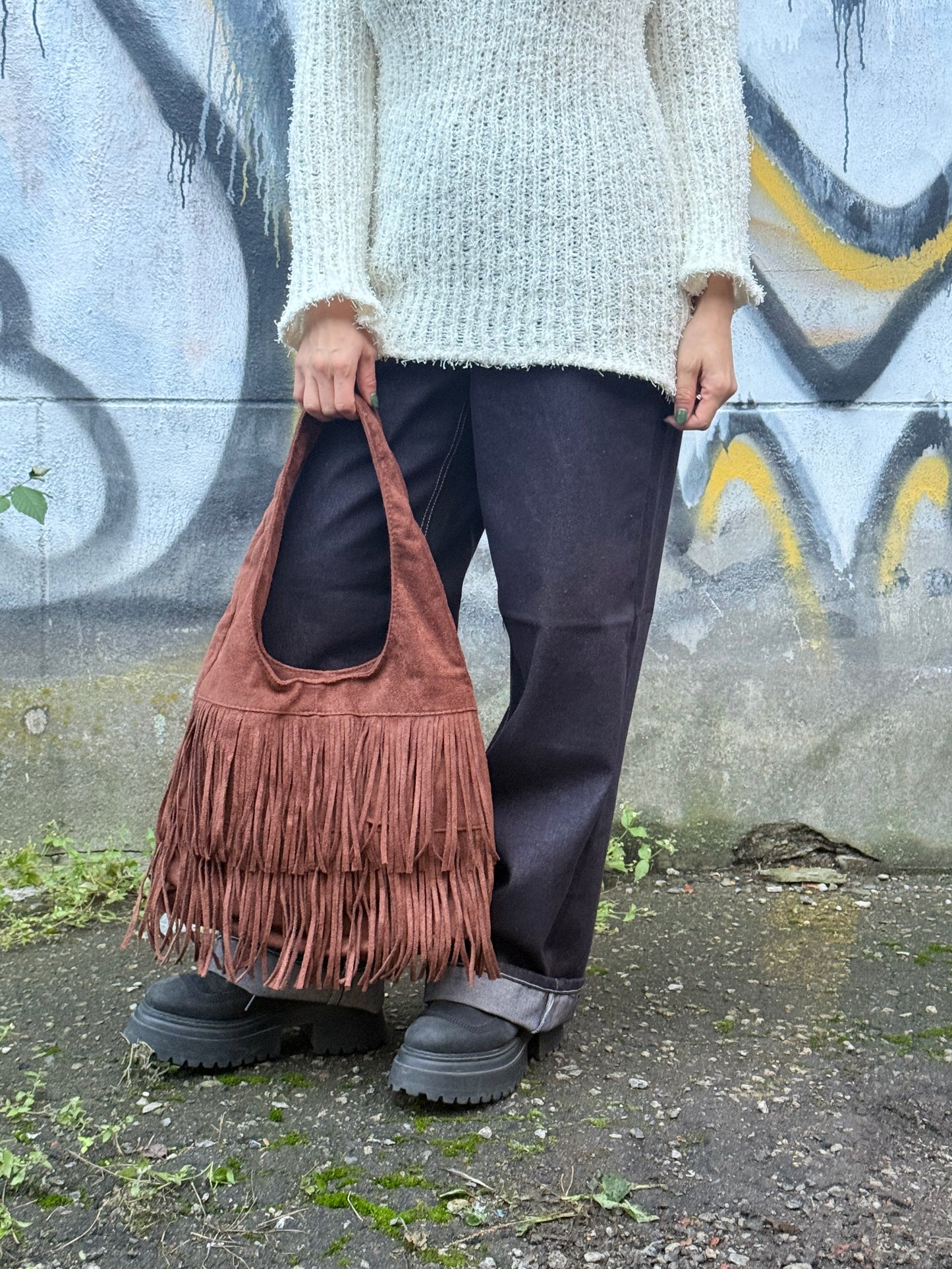 SYDNEY Suede fringe bag