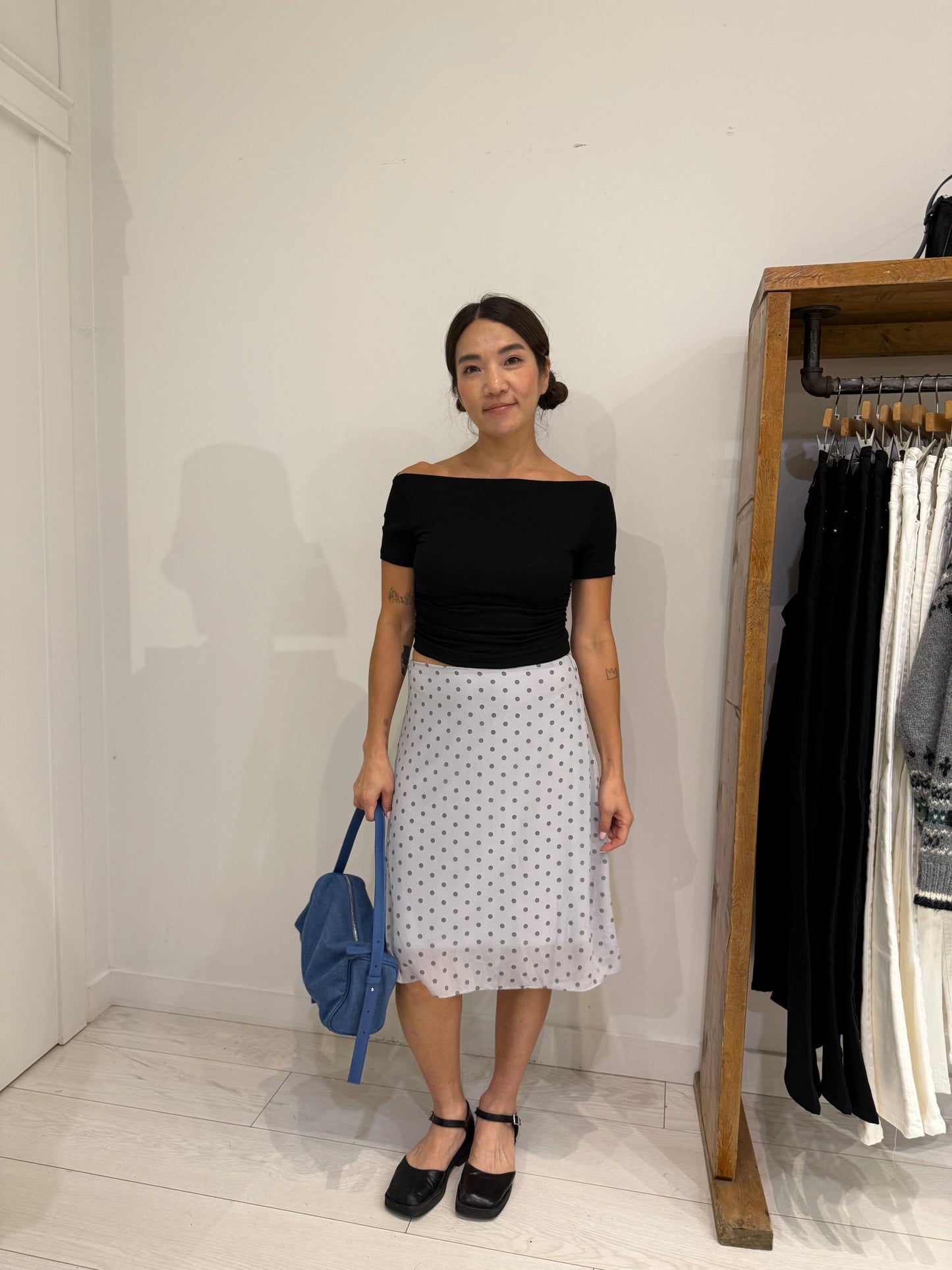BOBO Polkadot midi skirt