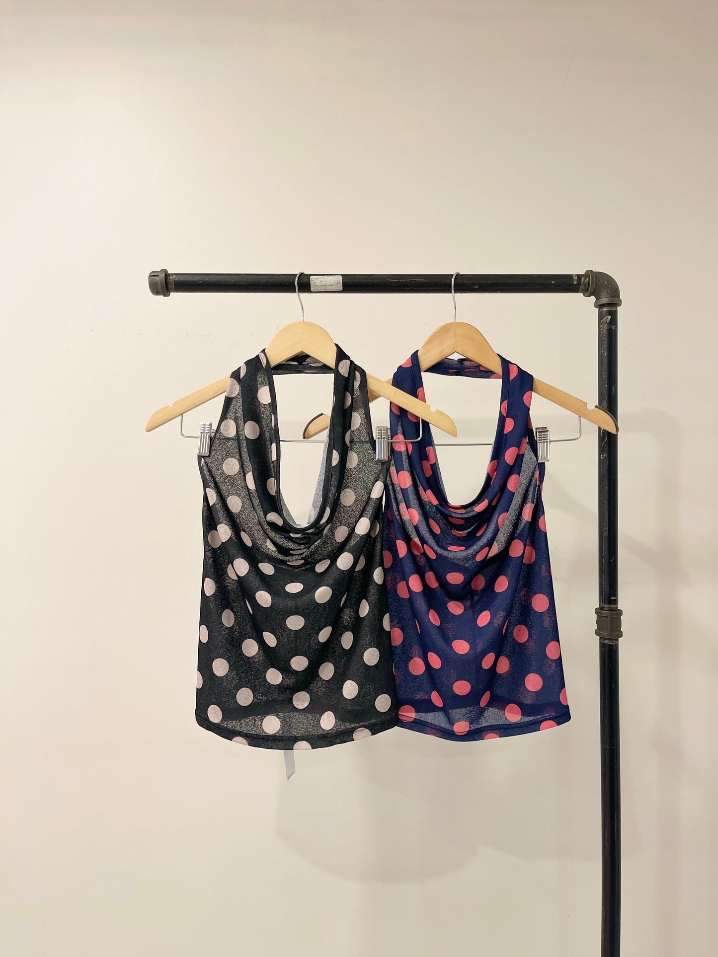 HOLLY Polkadot cowl halter top