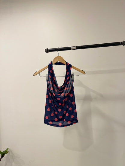 HOLLY Polkadot cowl halter top