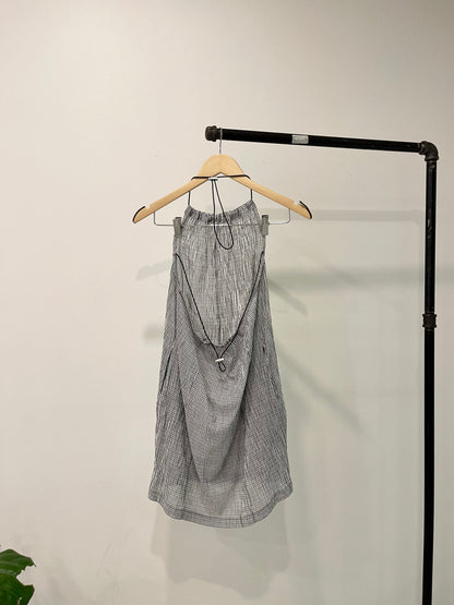 POPPY Gingham halter mini dress
