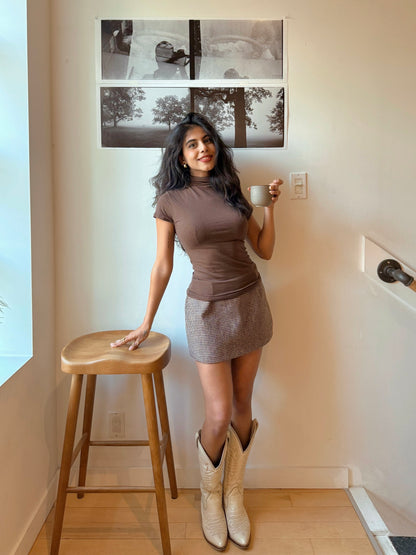 JEN Houndstooth micro mini skirt