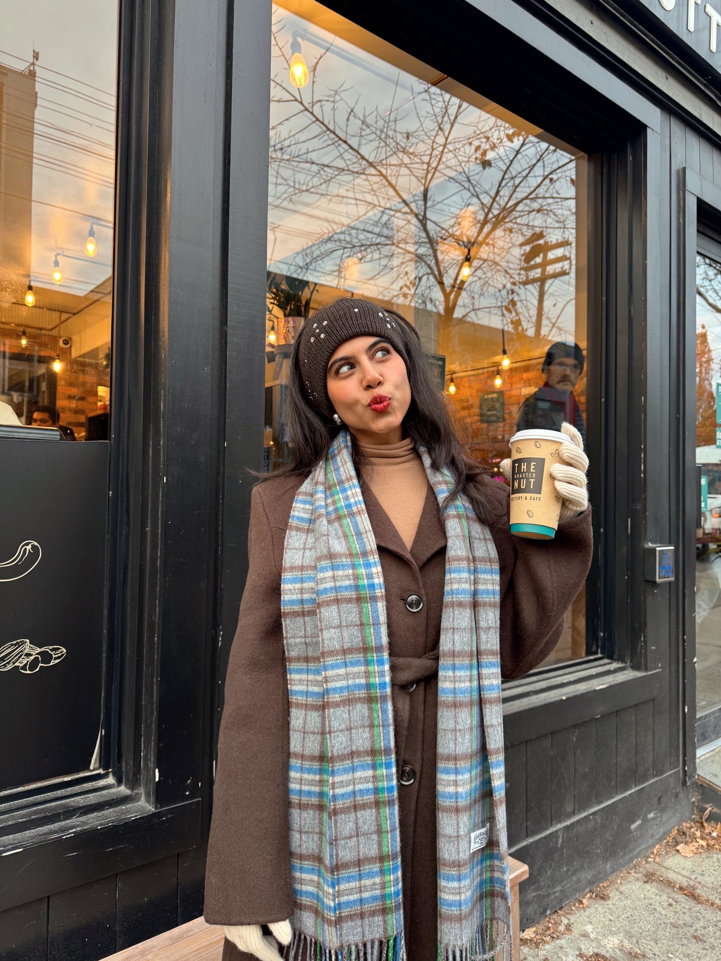 PART Plaid wool scarf