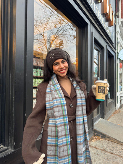 PART Plaid wool scarf