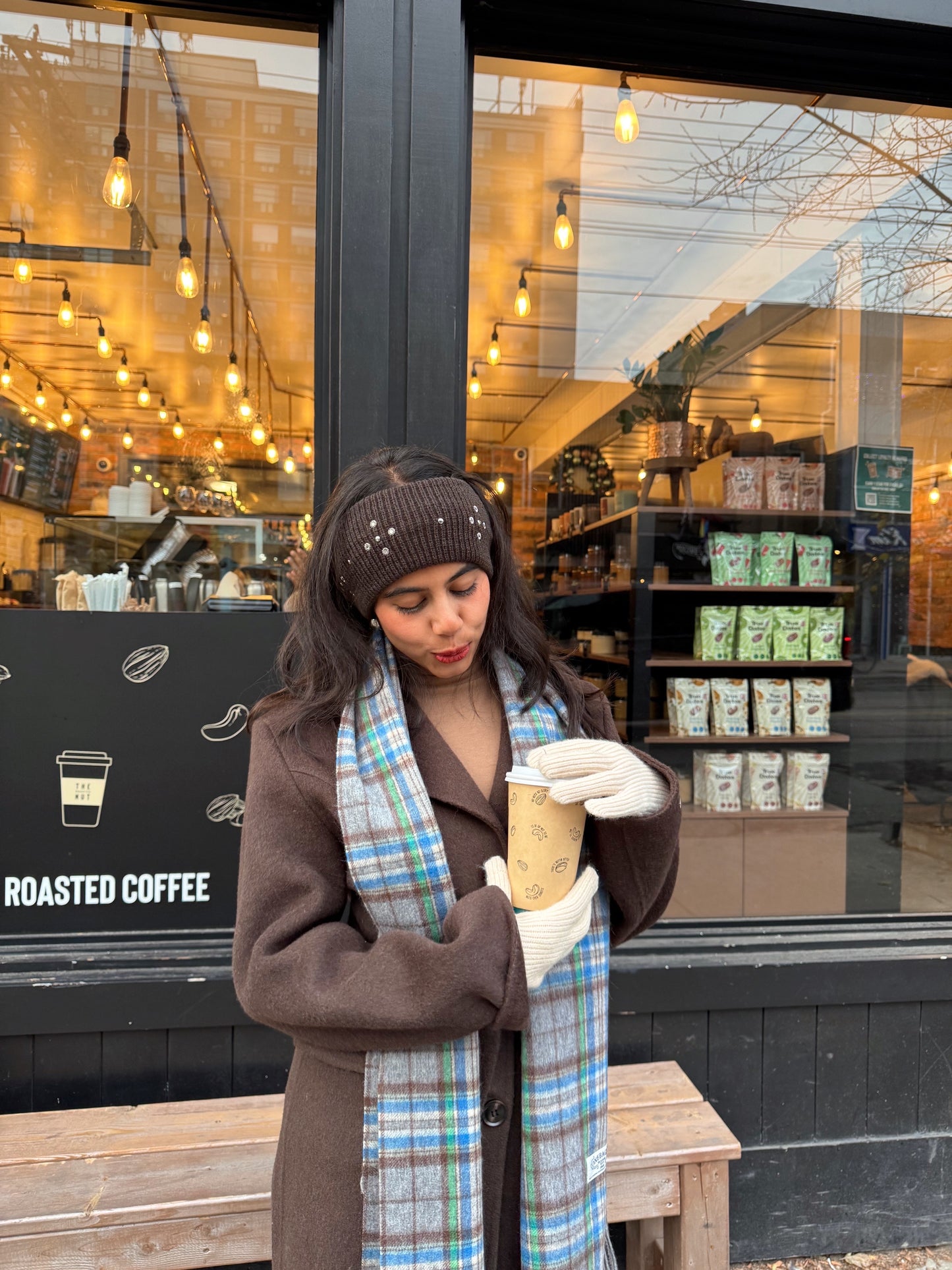 PART Plaid wool scarf