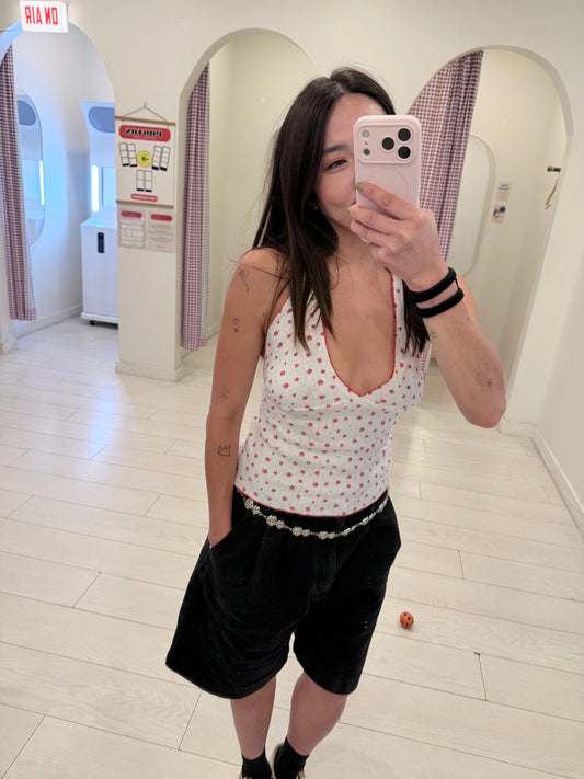 BEA Rose-print halter cami