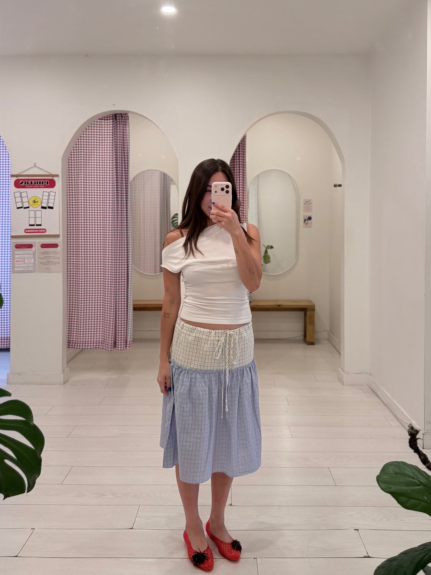 TABBY Windowpane skirt