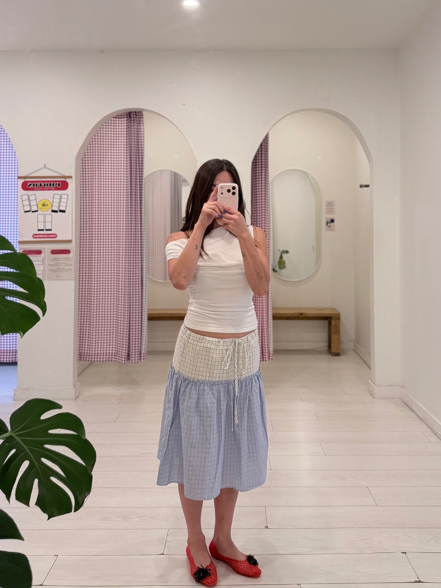 TABBY Windowpane skirt