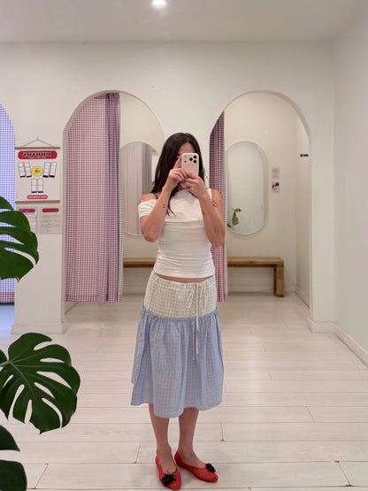 TABBY Windowpane skirt
