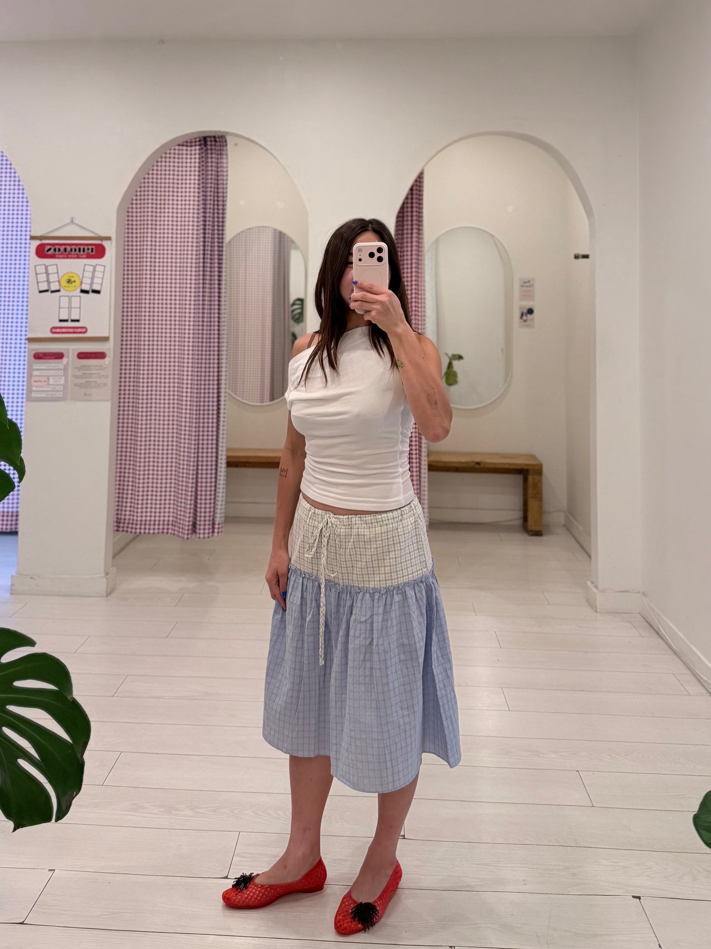 TABBY Windowpane skirt