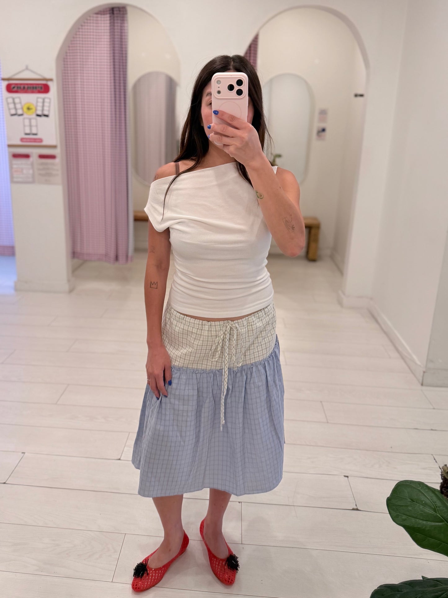 TABBY Windowpane skirt