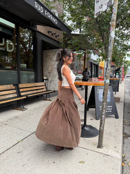 LUCKY Corduroy pleated maxi skirt