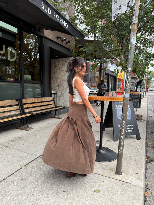 LUCKY Corduroy pleated maxi skirt