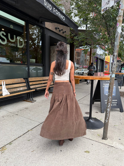 LUCKY Corduroy pleated maxi skirt