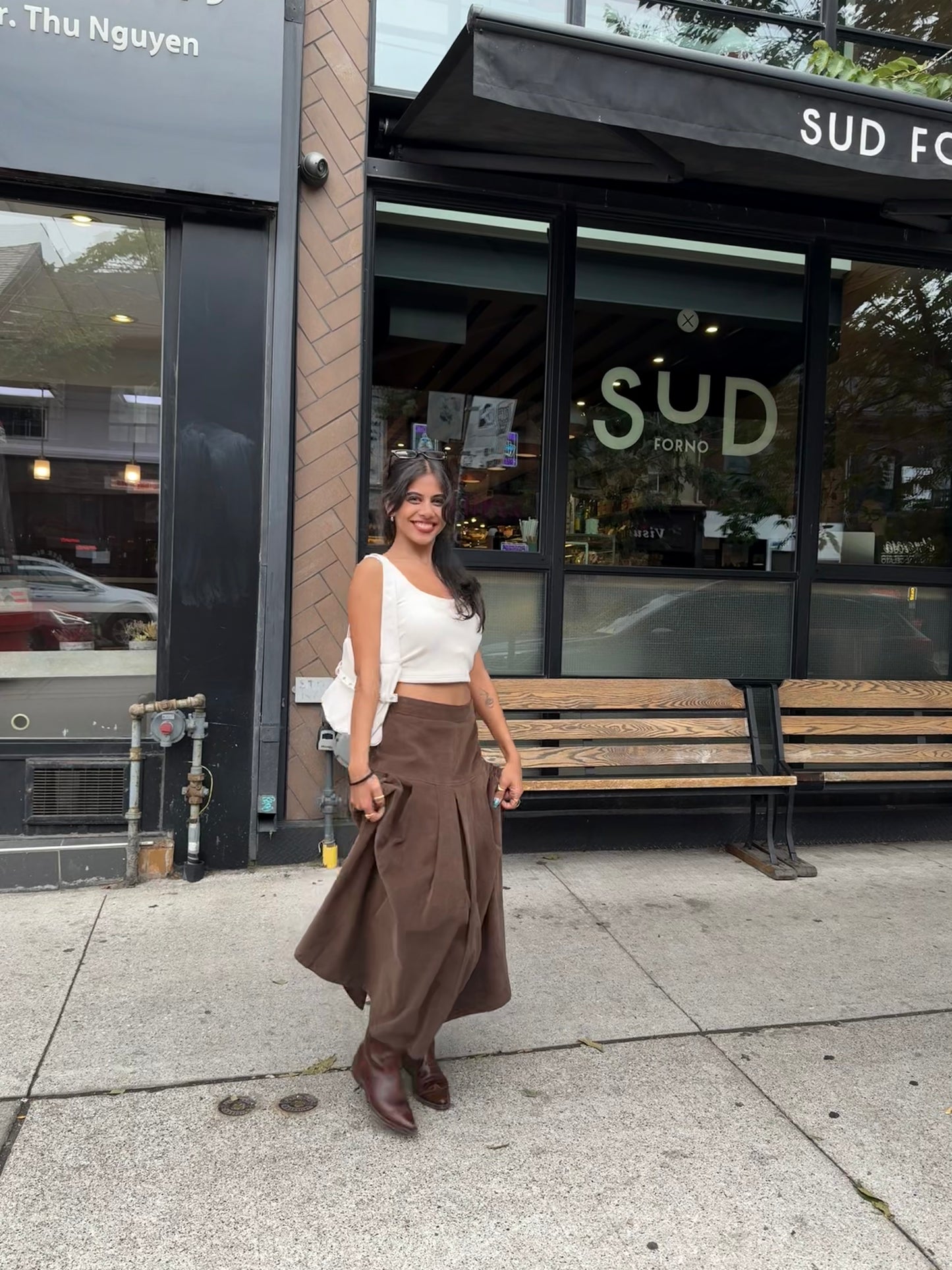 LUCKY Corduroy pleated maxi skirt