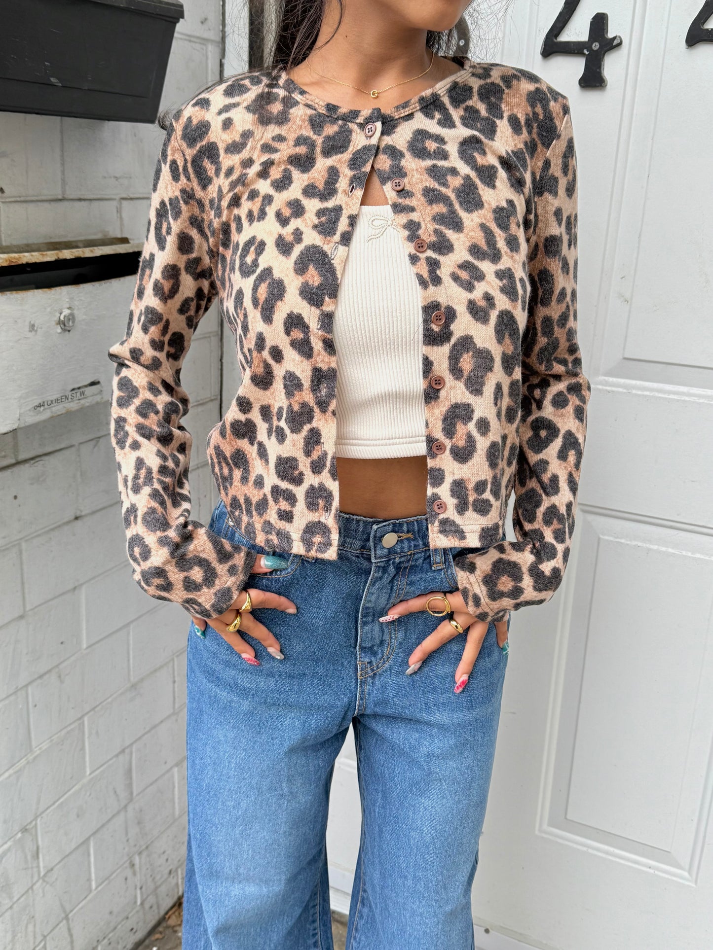 MACHI Leopard print cardigan