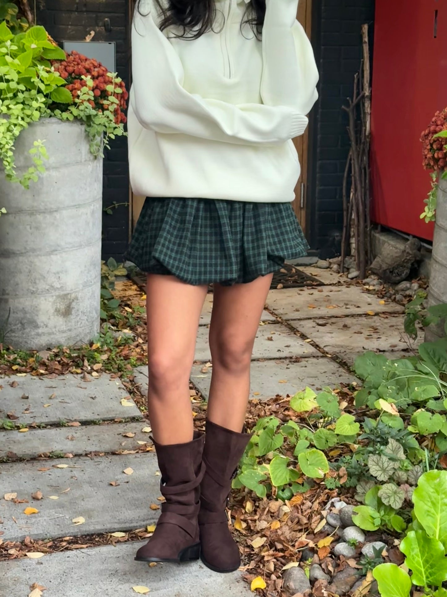 EASY Plaid mini skirt