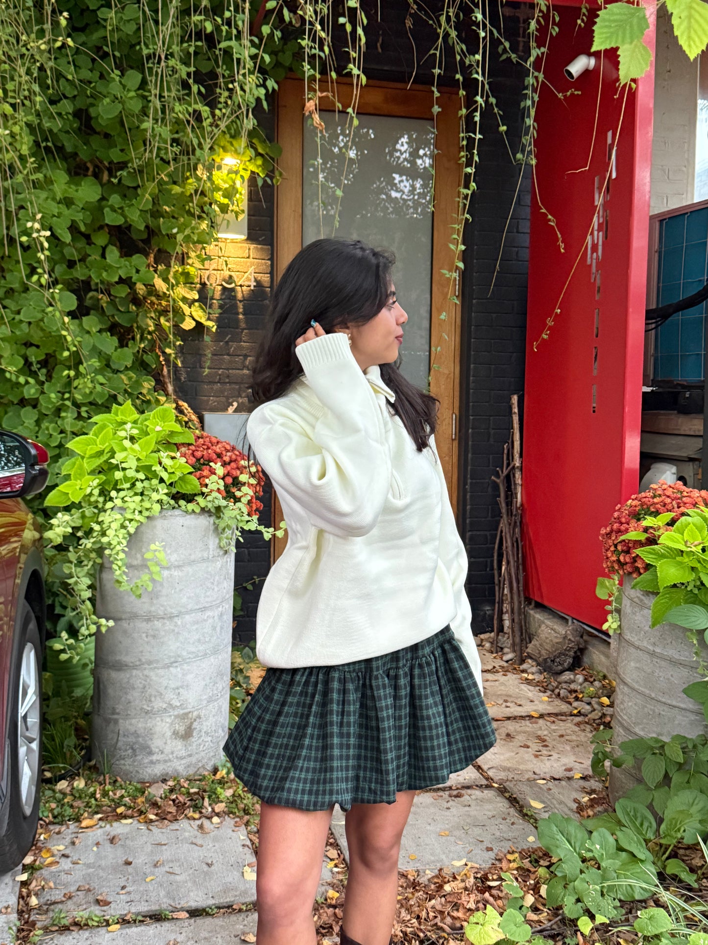 EASY Plaid mini skirt