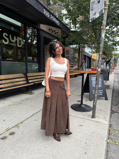 LUCKY Corduroy pleated maxi skirt