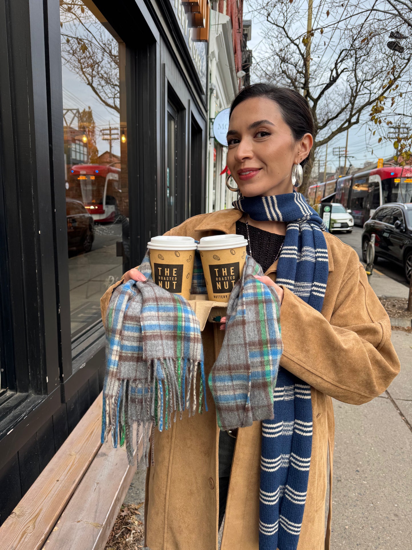 MAC Striped wool scarf