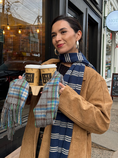 MAC Striped wool scarf