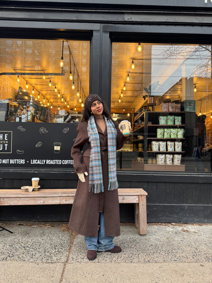 PART Plaid wool scarf