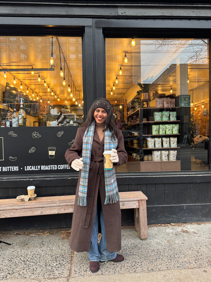 PART Plaid wool scarf