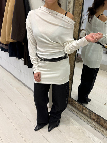 BOUT One shoulder grommet dress