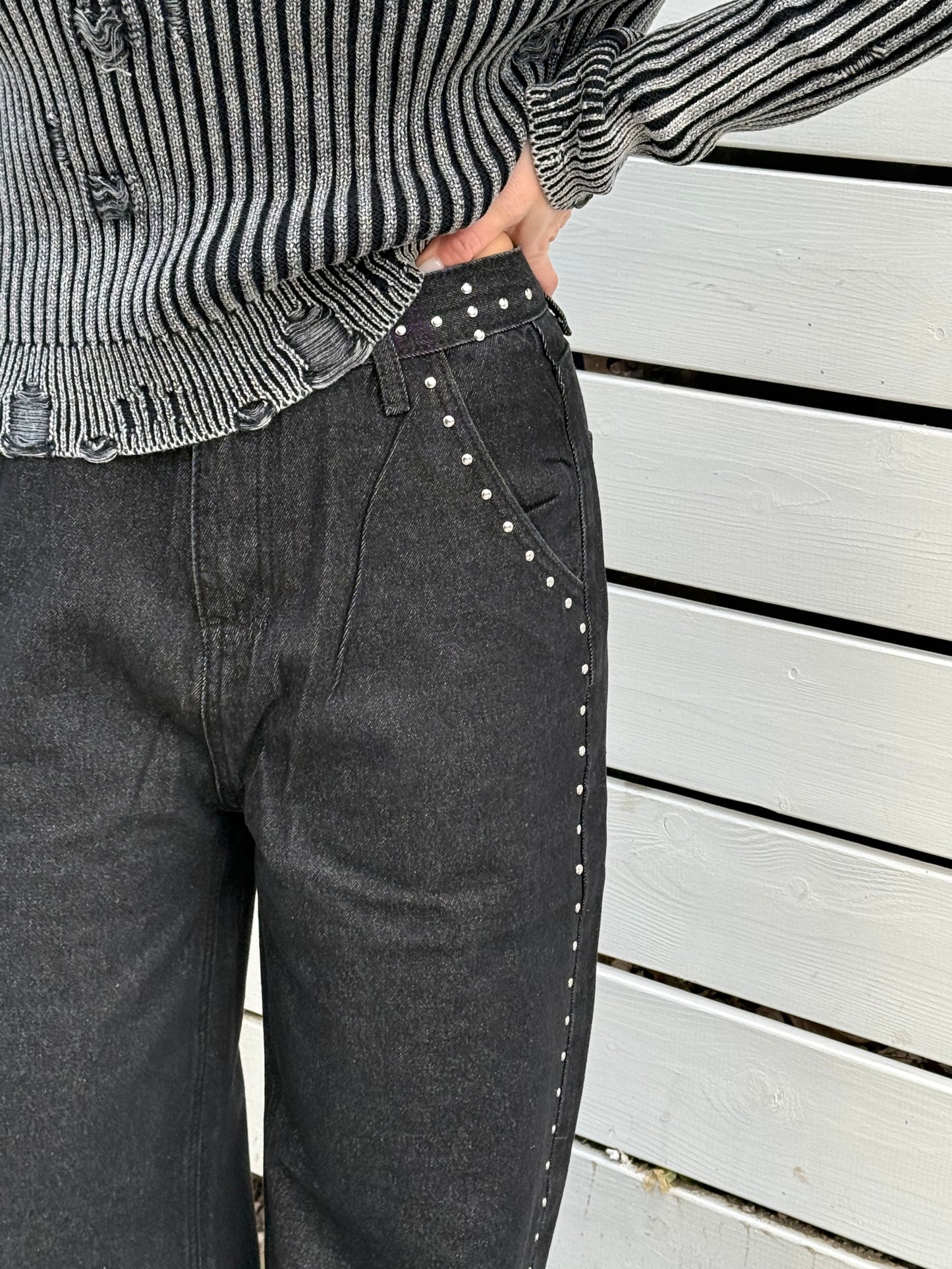 BALU Studded high waisted jeans