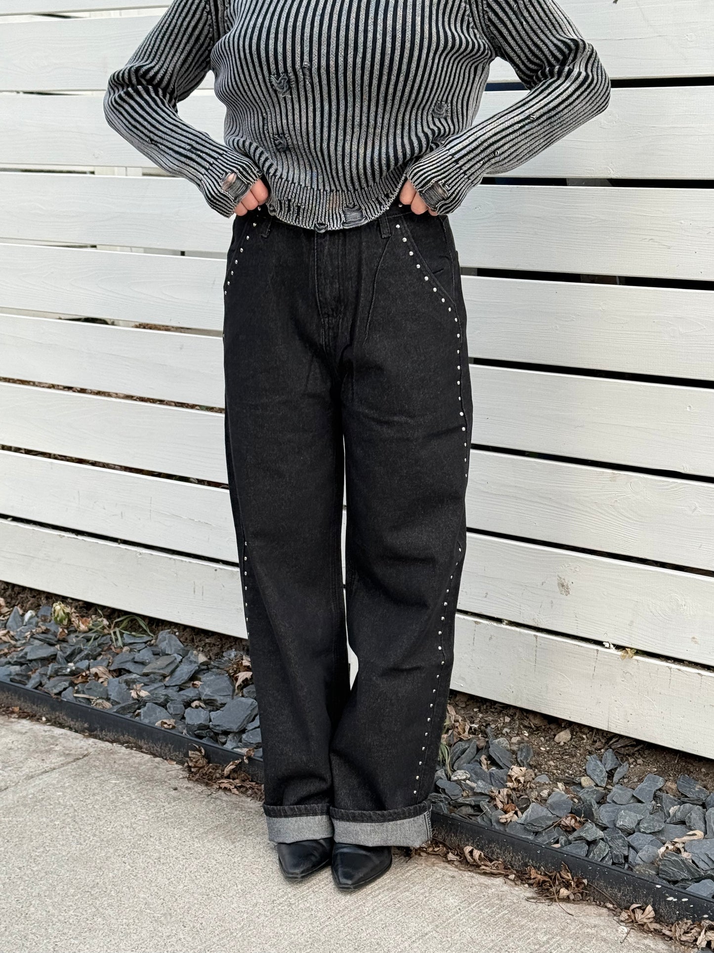BALU Studded high waisted jeans