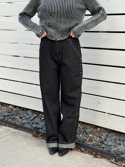 BALU Studded high waisted jeans