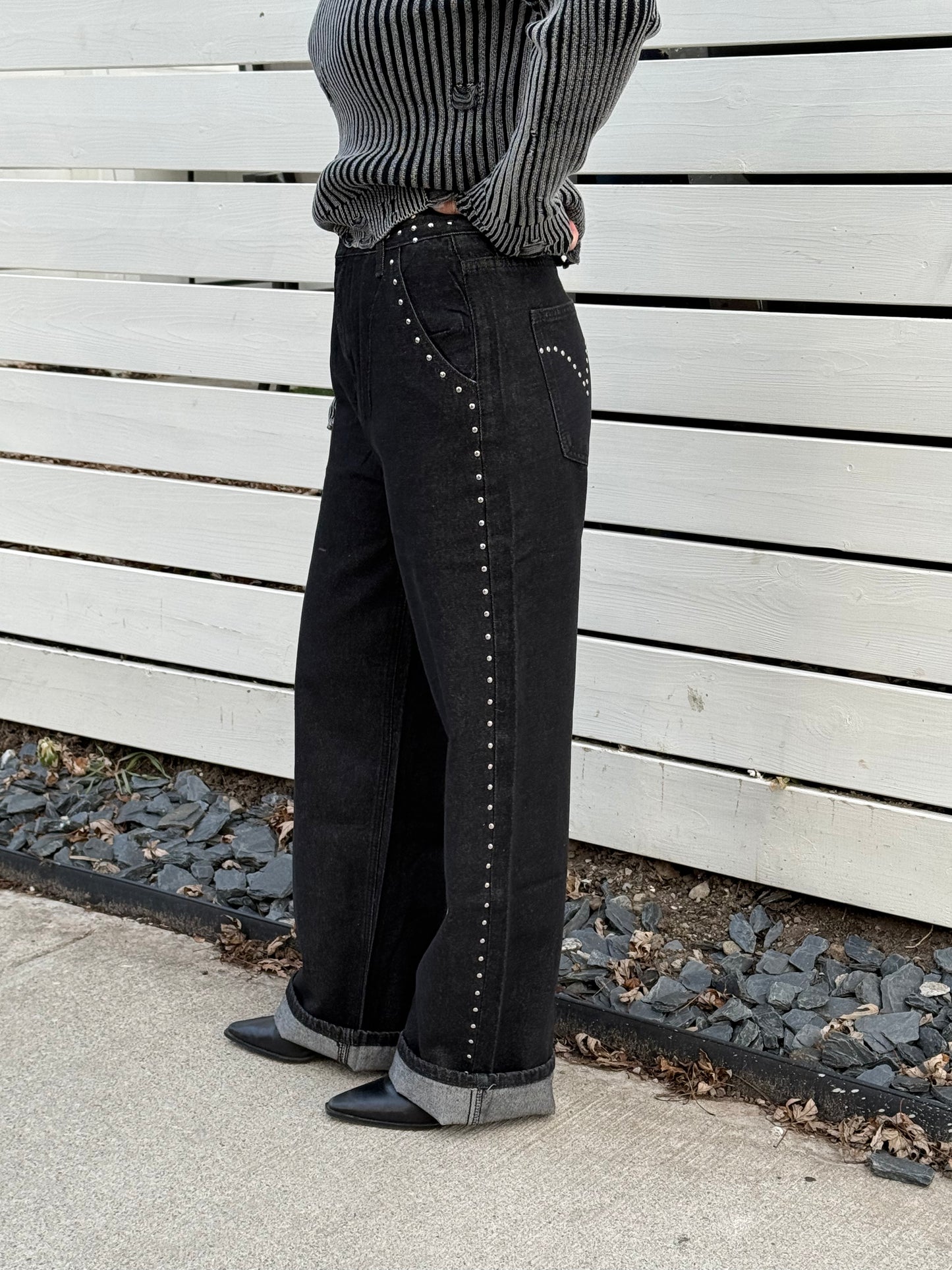 BALU Studded high waisted jeans