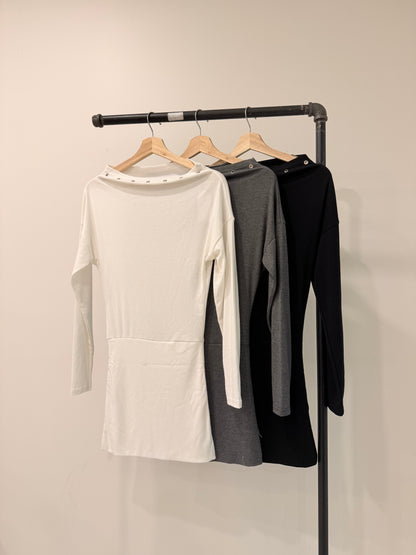 BOUT One shoulder grommet dress