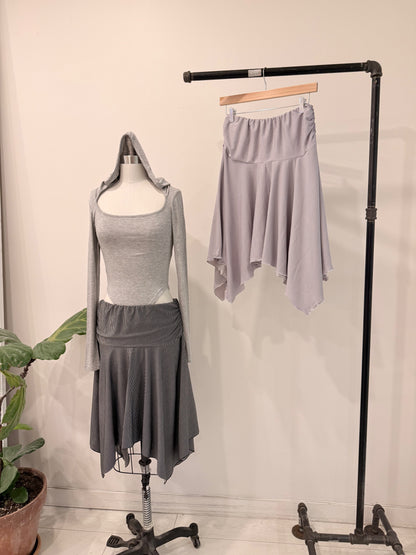LINE Ruched midi skirt