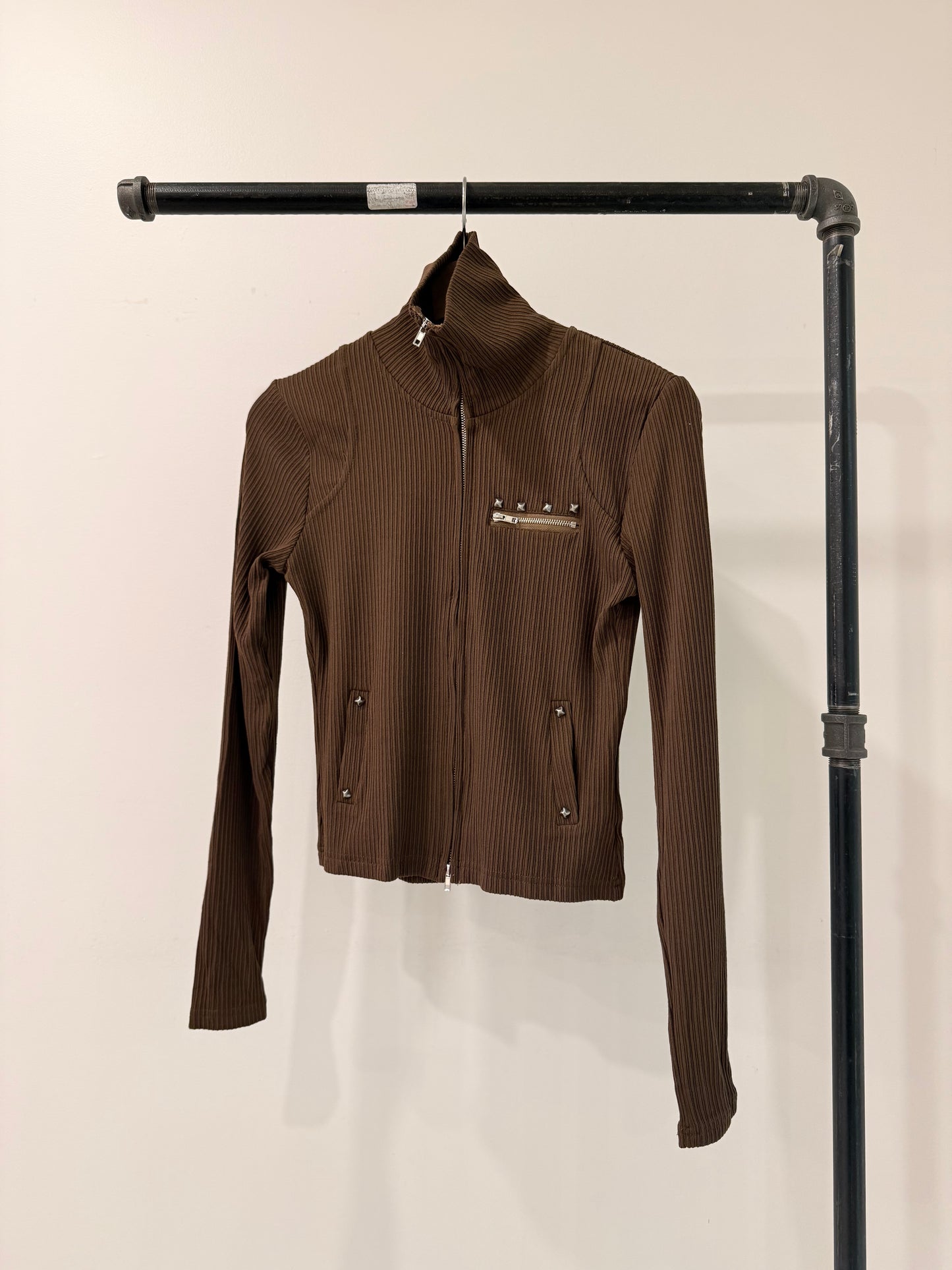 RIENS Studded zip-up top