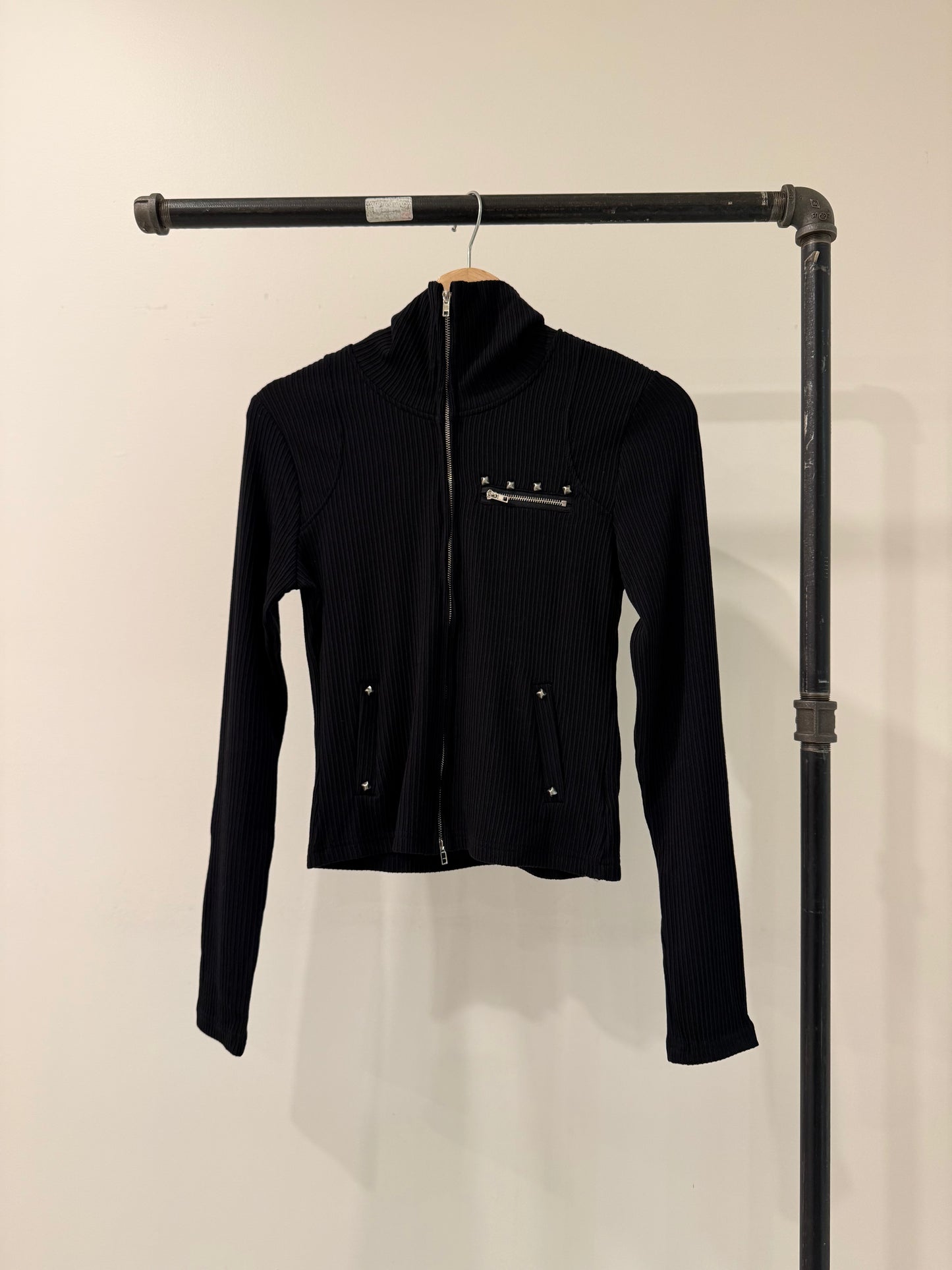 RIENS Studded zip-up top