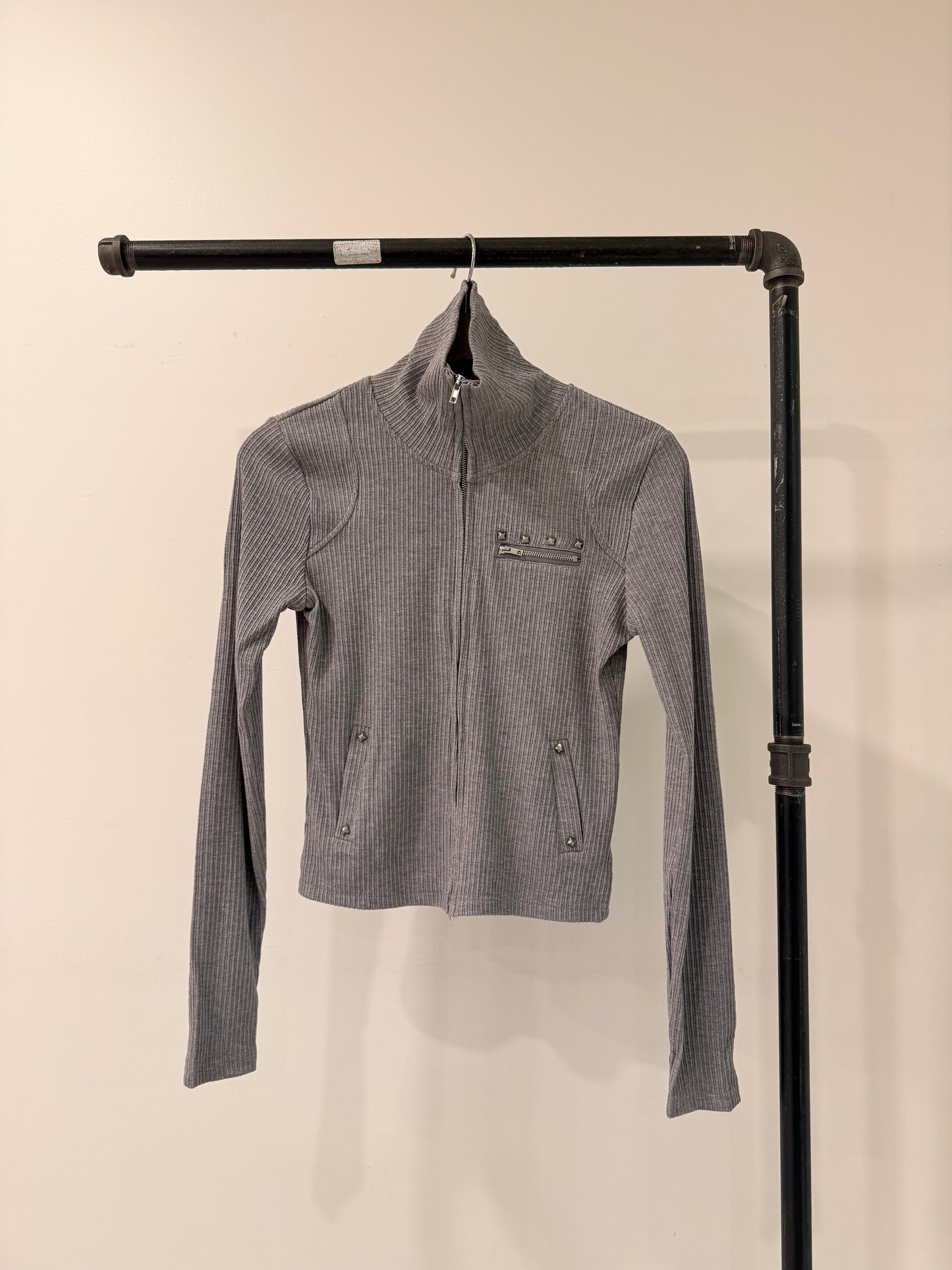 RIENS Studded zip-up top