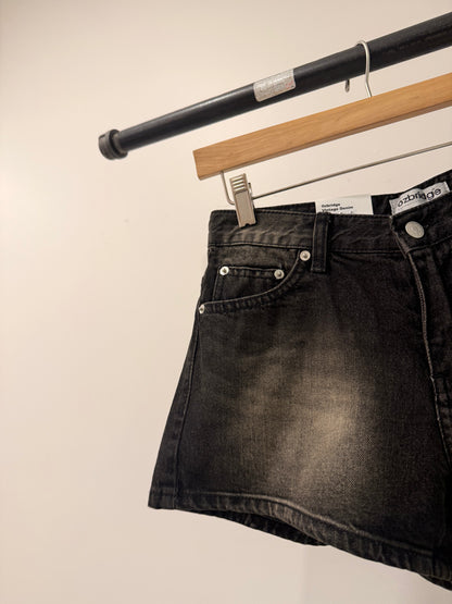 ALIA Black washed jean shorts