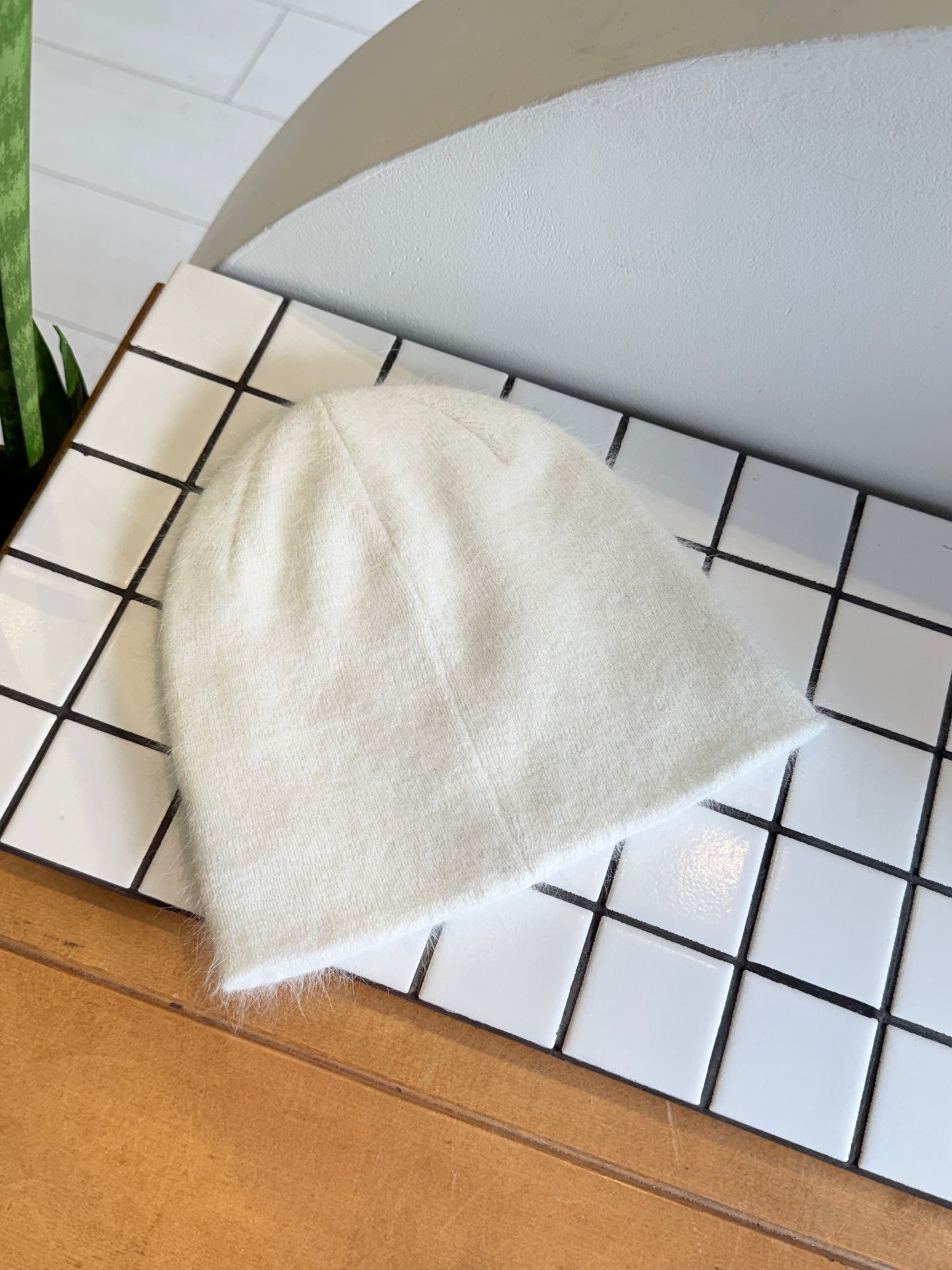 TIDE Beaded angora beanie