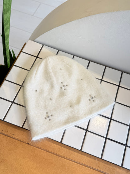 TIDE Beaded angora beanie