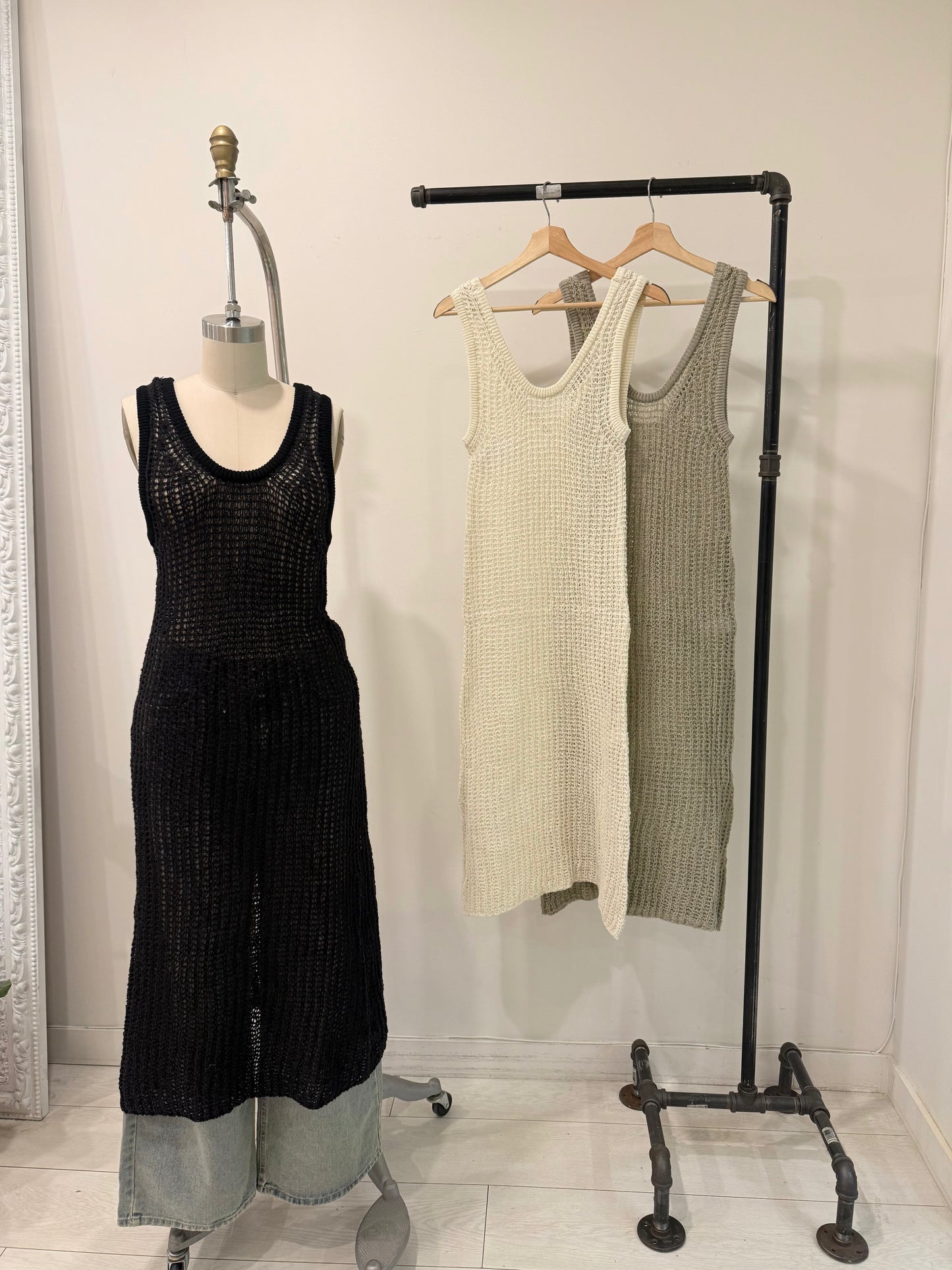 TASH Fishnet maxi dress