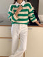 LENA Collared stripe sweater