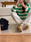 LENA Collared stripe sweater