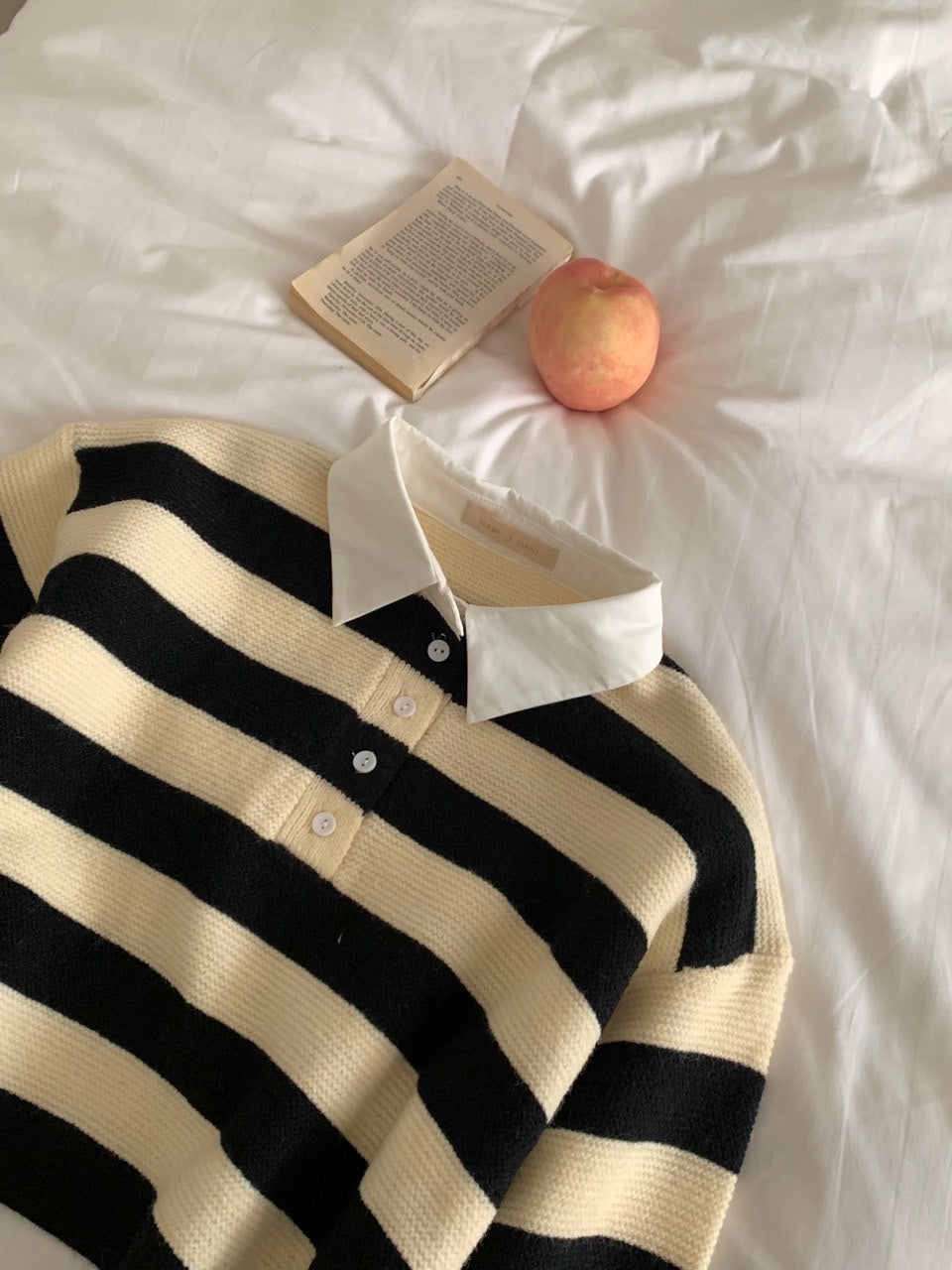 LENA Collared stripe sweater