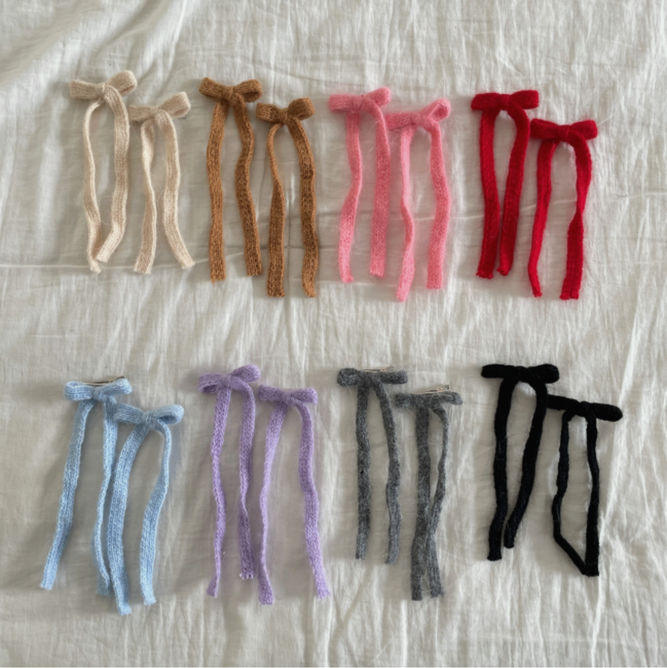 KISSY Knit ribbon hair clips