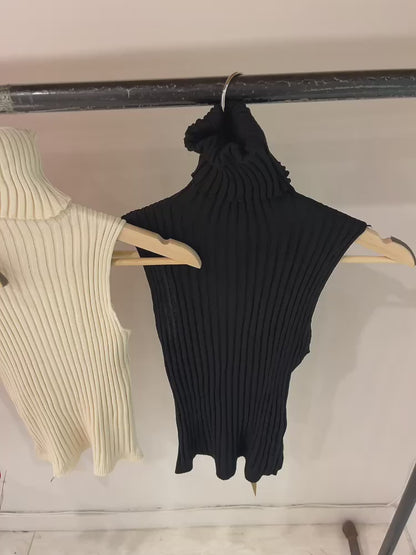 NART Ribbed turtleneck tanktop