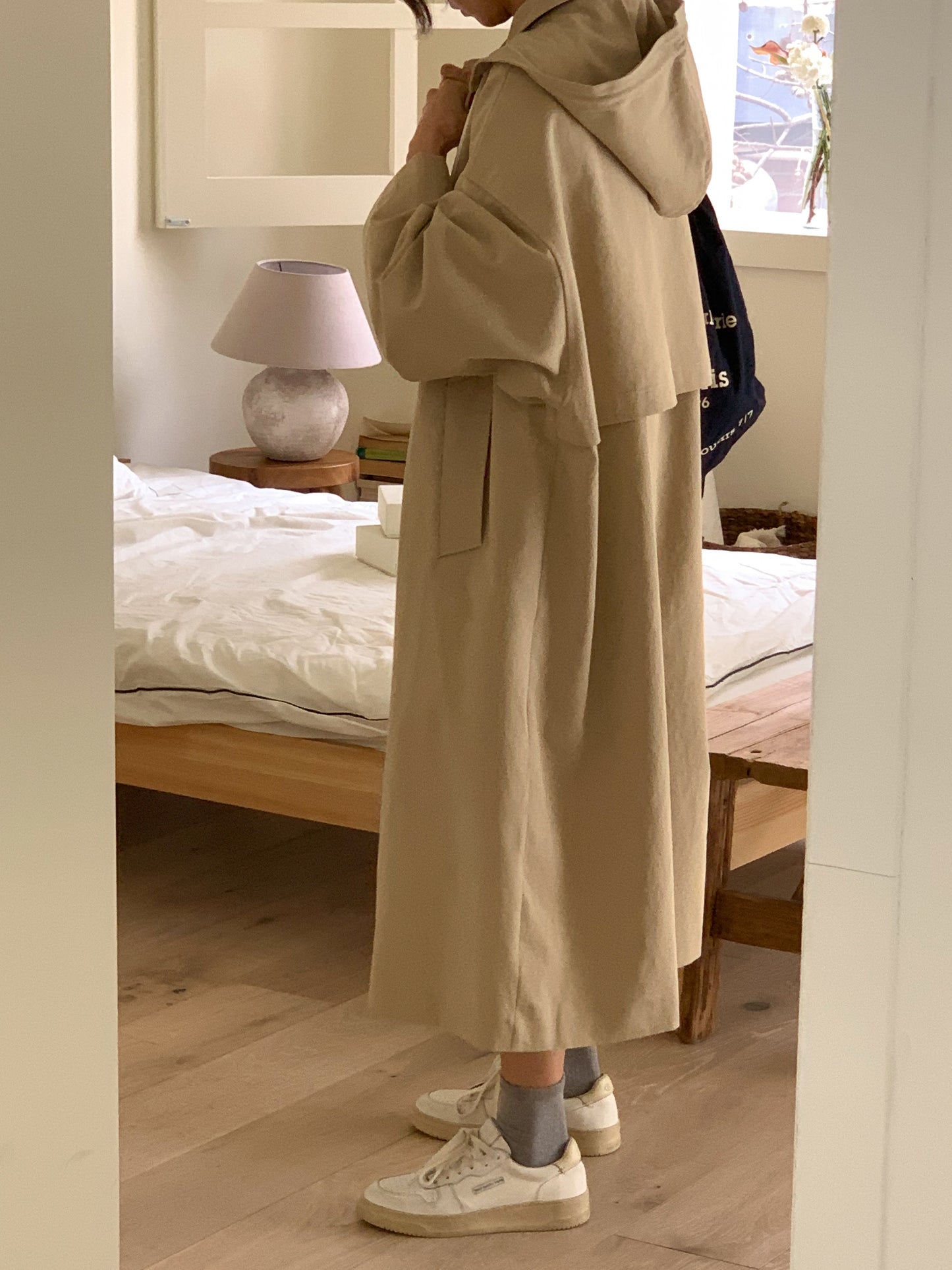 TYRA Hooded trench coat