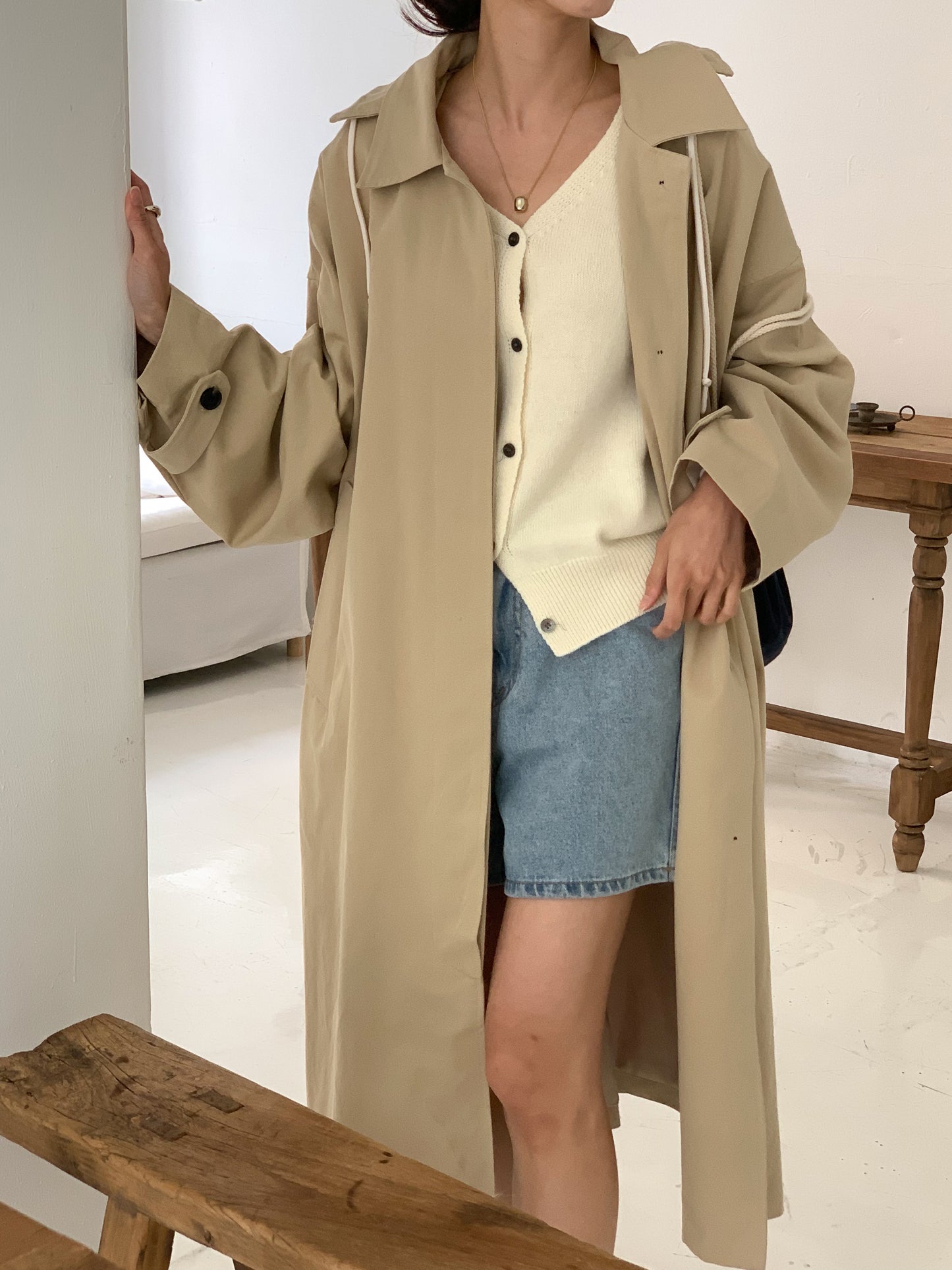 TYRA Hooded trench coat