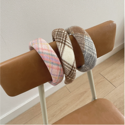 AMELIA Plaid padded headband