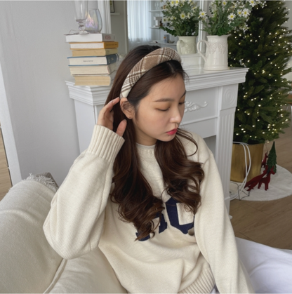 AMELIA Plaid padded headband